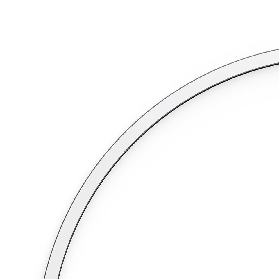 Lampada circolare LED Artemide A.24 Emissione Diffusa, segmento ad anello bianco curvo dal profilo minimalista