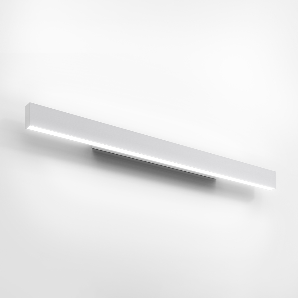Artemide A.24 Parete wall lamp: slim white rectangular LED bar mounted horizontally, emitting light from both top and bottom edges