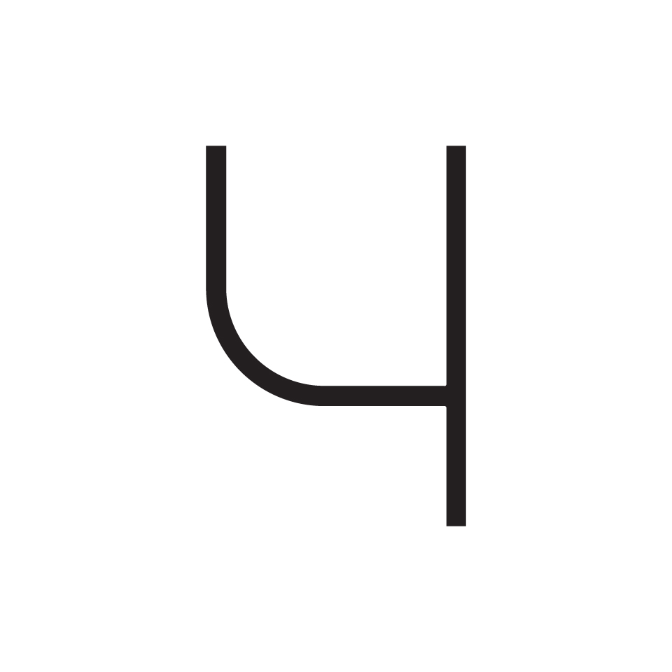 Artemide Alphabet of Light: lettera minuscola 'h' formata da due linee verticali collegate da una barra orizzontale curva