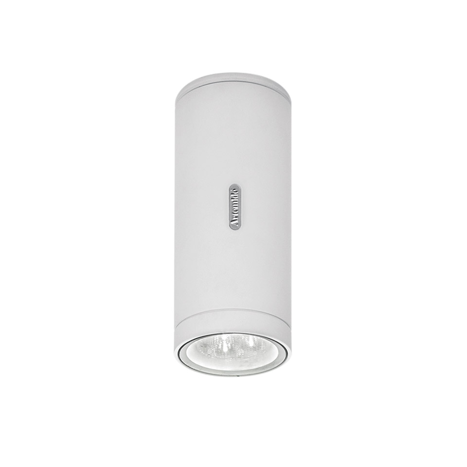 Artemide Calumet ceiling spotlight, white cylindrical body with LED light source, surface-mounted downlight