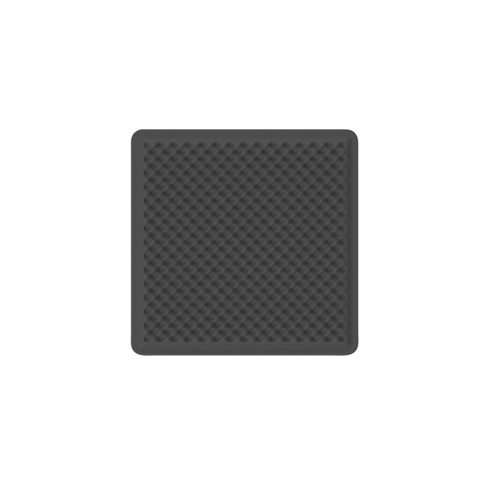 Eggboard Wall/Ceiling panel by Artemide, dark grey square acoustic surface with textured egg-crate pattern