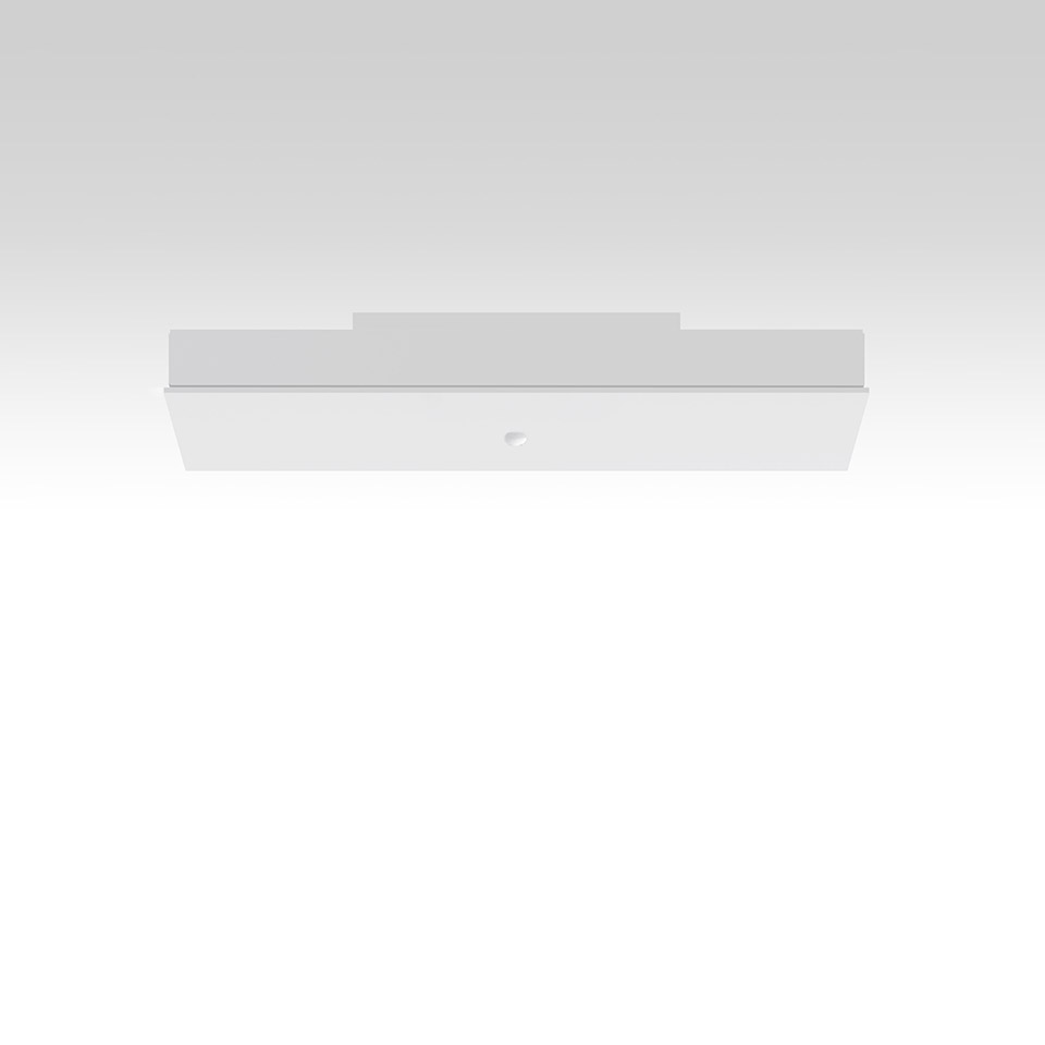 Artemide Hoy System: sottile plafoniera rettangolare bianca dal design minimalista con diffusore LED integrato
