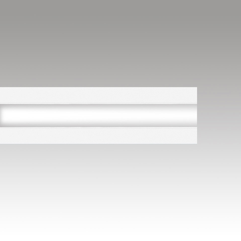 Lampada lineare LED da parete/soffitto Katà Métron di Artemide, profilo rettangolare bianco che emette luce diffusa e morbida
