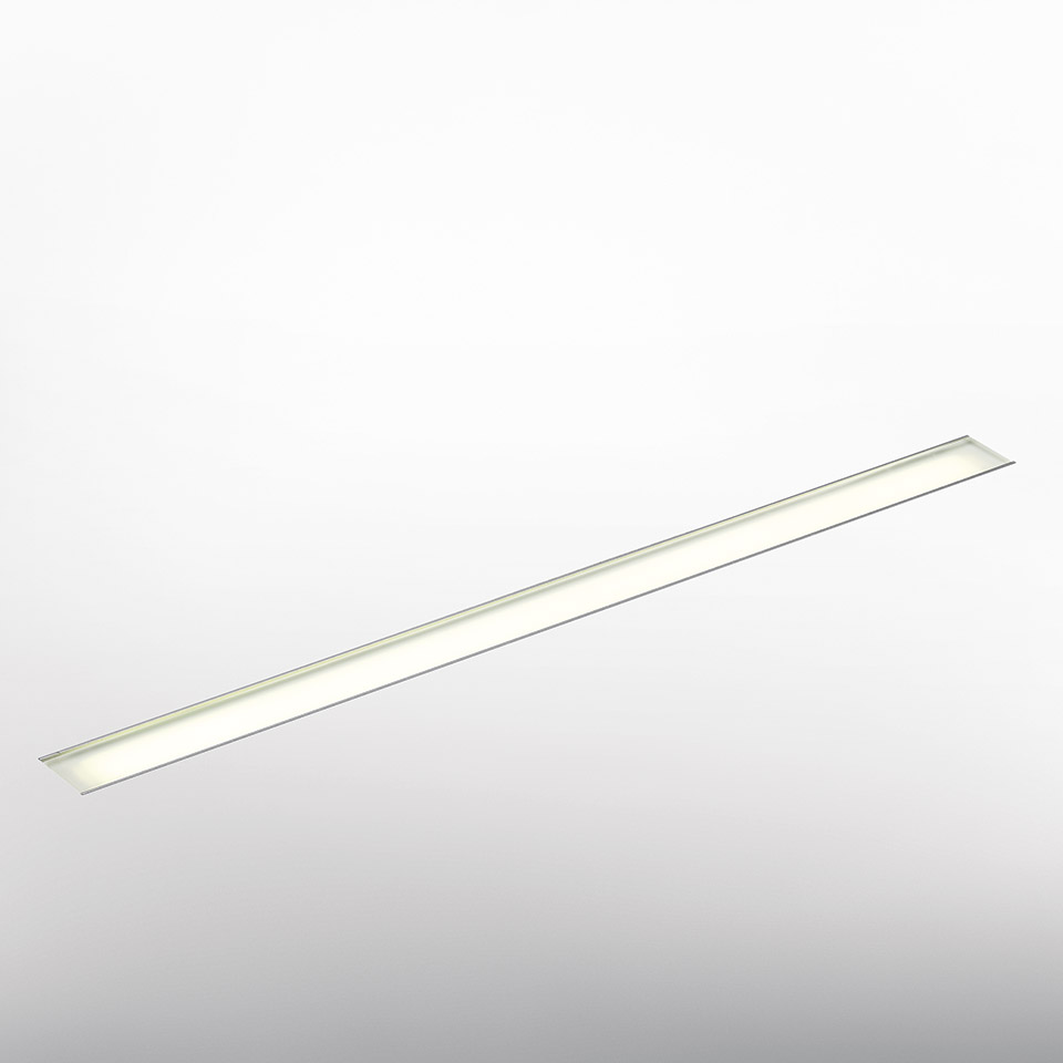 Artemide LineaLed Drive-over: slim recessed linear LED fixture with frosted diffuser, designed for floor or ceiling flush installation