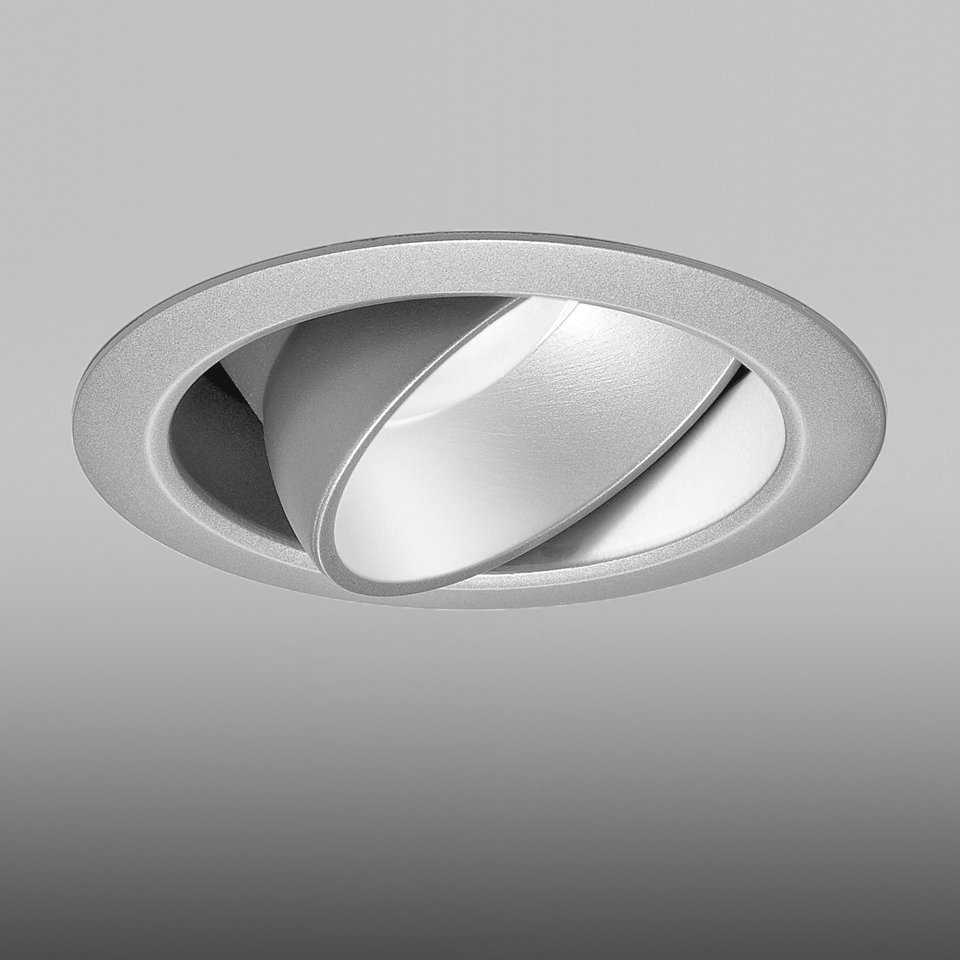 Faretto da incasso a soffitto Artemide Parabola 80 in argento, con riflettore parabolico inclinabile per illuminazione direzionale regolabile
