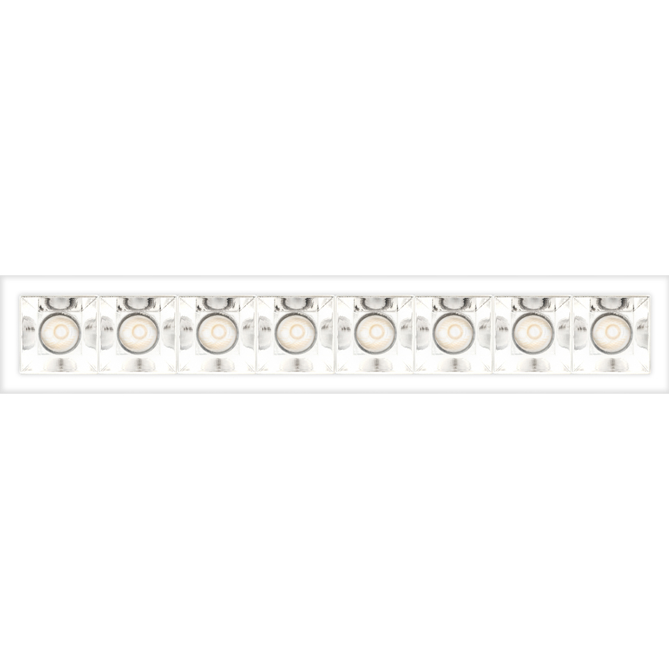 Artemide Sharp recessed linear fixture in white with 8 adjustable LED spotlights arranged in a row for precise directional lighting - 2