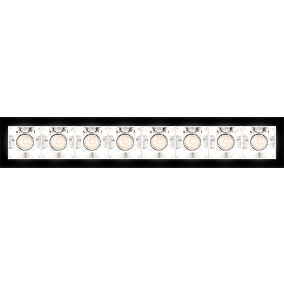 Apparecchio LED lineare da incasso Artemide Sharp Refractive Emission con 8 faretti orientabili in cornice rettangolare nera - 2