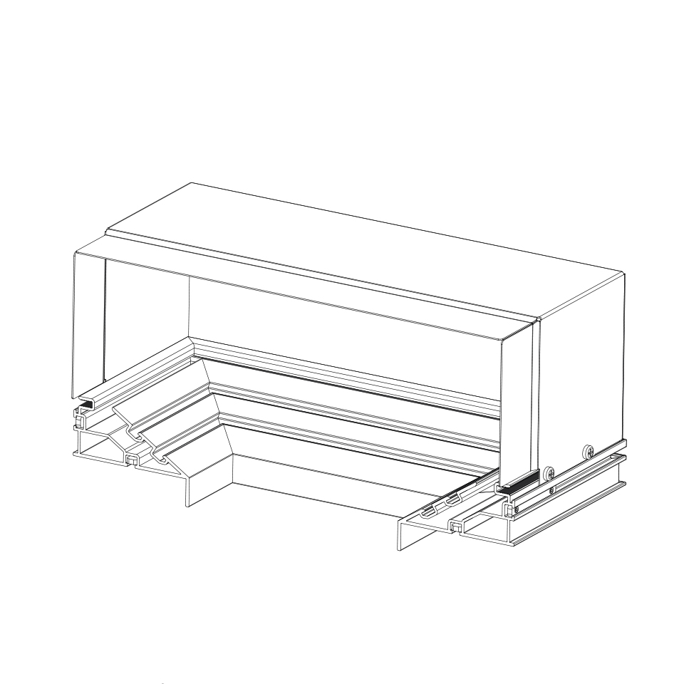 Technical cutaway drawing of Artemide Vector Channel recessed lighting fixture, showing internal LED components and mounting rail system
