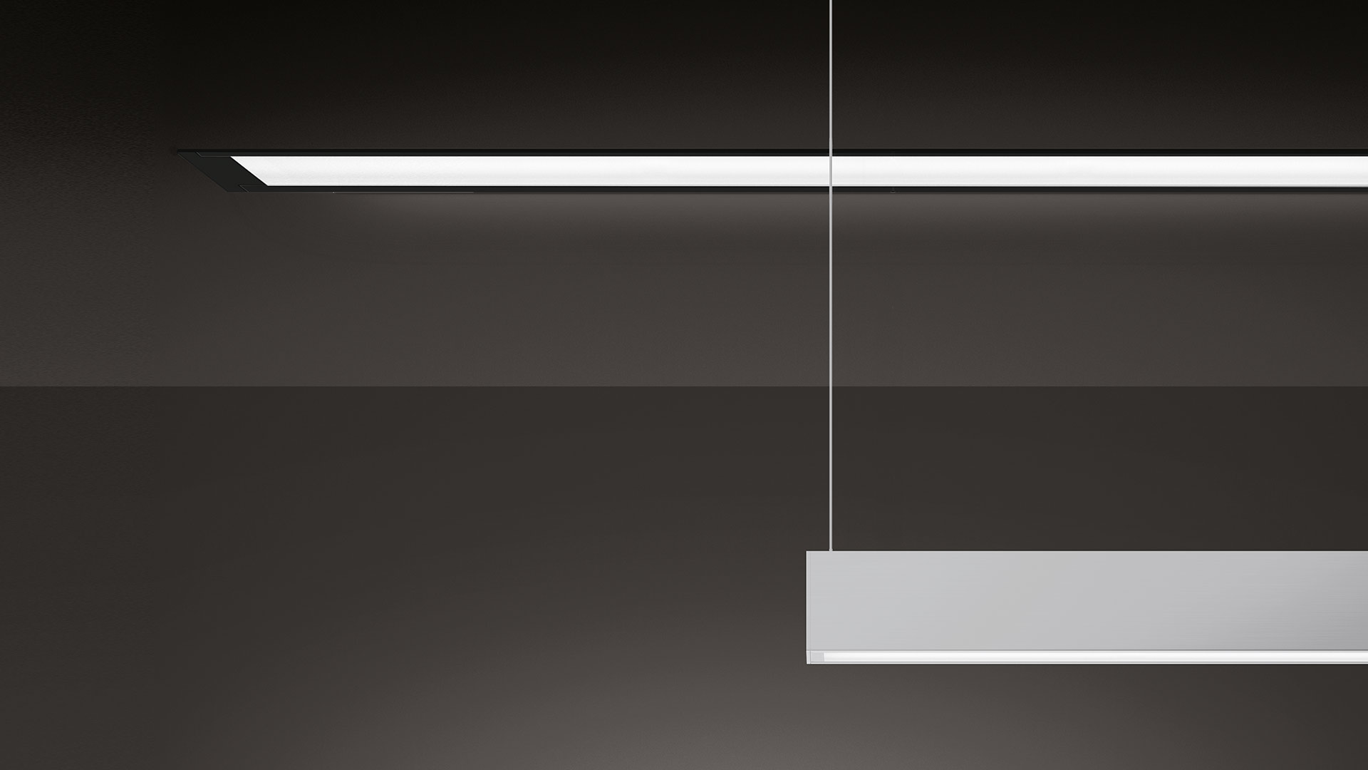Two Artemide A.39 Incasso Emissione Diffusa recessed LED downlights with white conical diffusers and visible heat sink modules