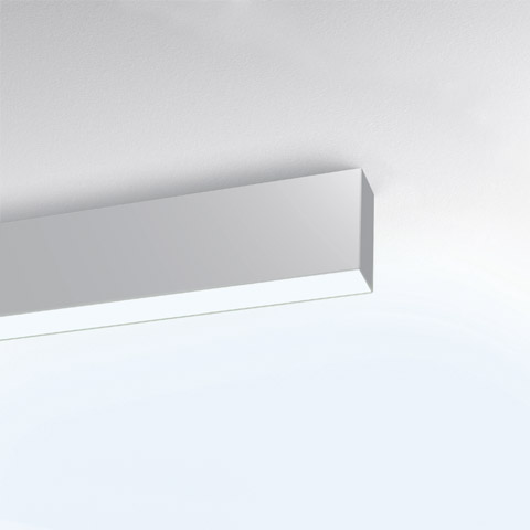 Apparecchio LED lineare Algoritmo Stand-Alone parete/soffitto in bianco, a filo, con luce diffusa verso il basso