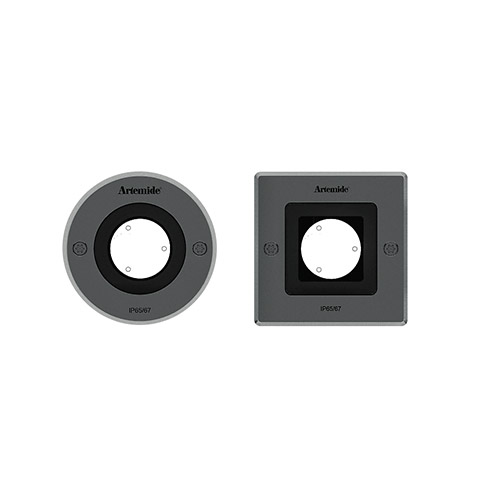 Artemide Ego 90 downlight: due versioni di incasso IP65/67, rotonda e quadrata in grigio scuro